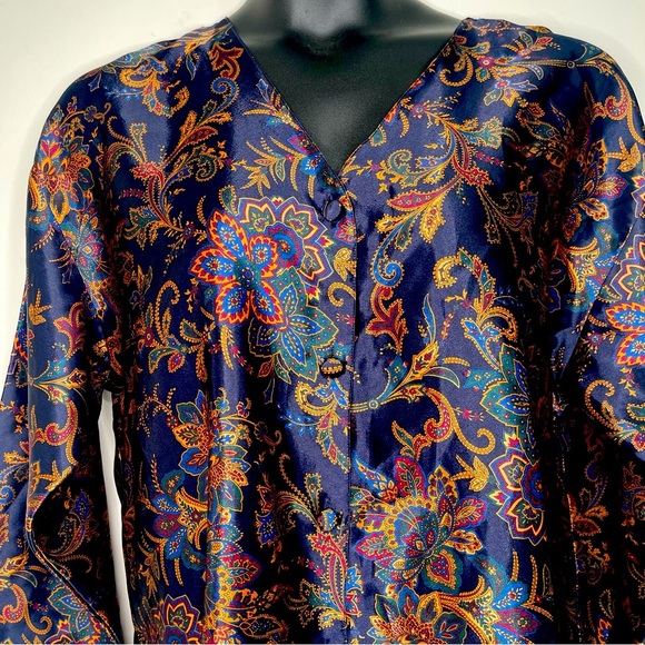 Dominique Simone Elegant Paisley Blouse size M - Picture 3 of 6